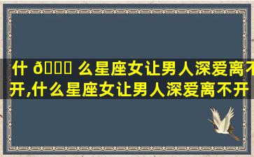 什 🐈 么星座女让男人深爱离不开,什么星座女让男人深爱离不开他